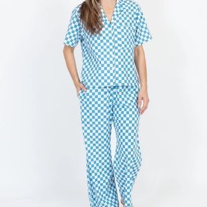 💙 WRAY NYC LONG LOUNGE SET CHECKED 💙 SIZE XL